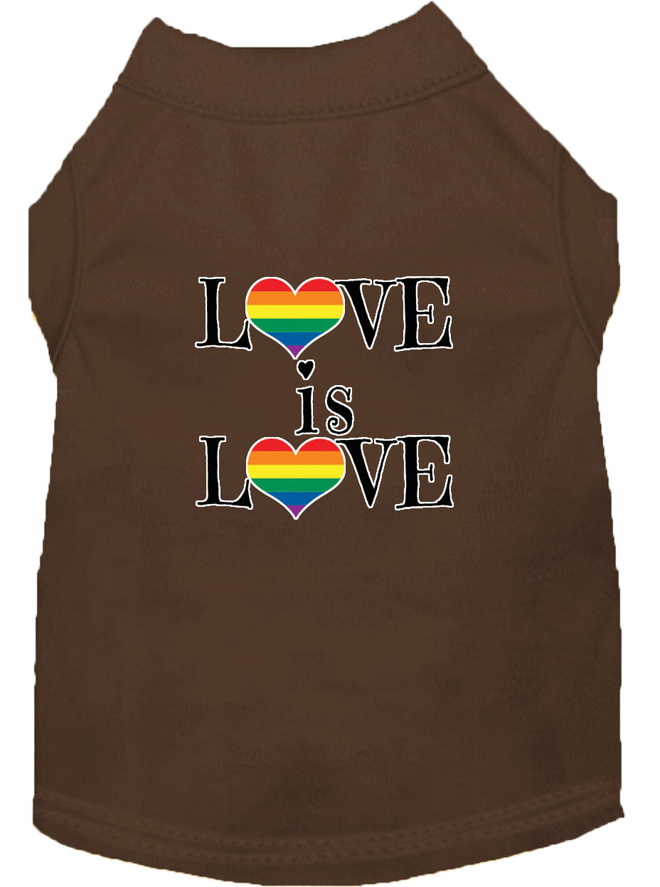 Camiseta para perros y gatos con serigrafía "Love Is Love"