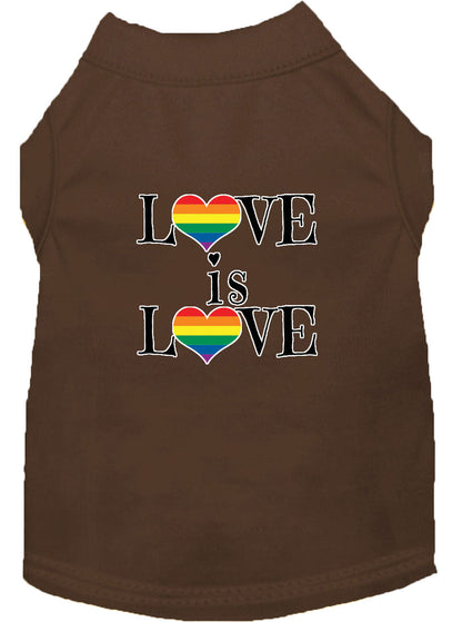 Camiseta para perros y gatos con serigrafía "Love Is Love"