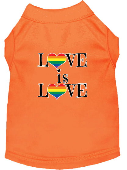 Camiseta para perros y gatos con serigrafía "Love Is Love"