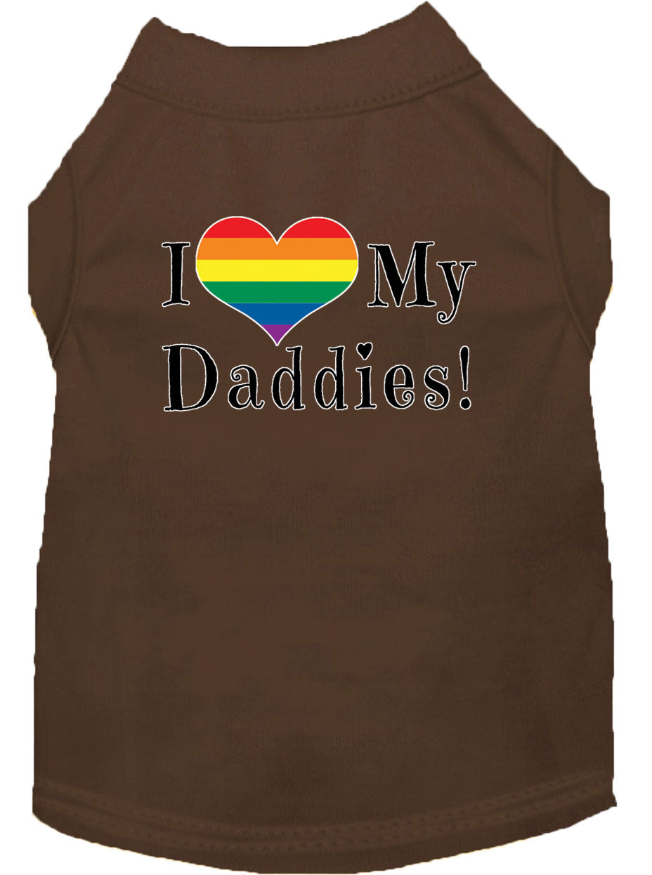 Camiseta para perros y gatos con serigrafía "I Heart My Daddies"