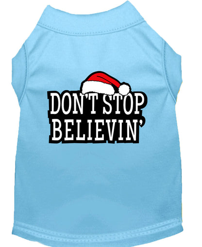 Christmas Screenprinted Dog Shirt, "Don't Stop Believin"