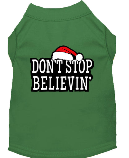 Christmas Screenprinted Dog Shirt, "Don't Stop Believin"