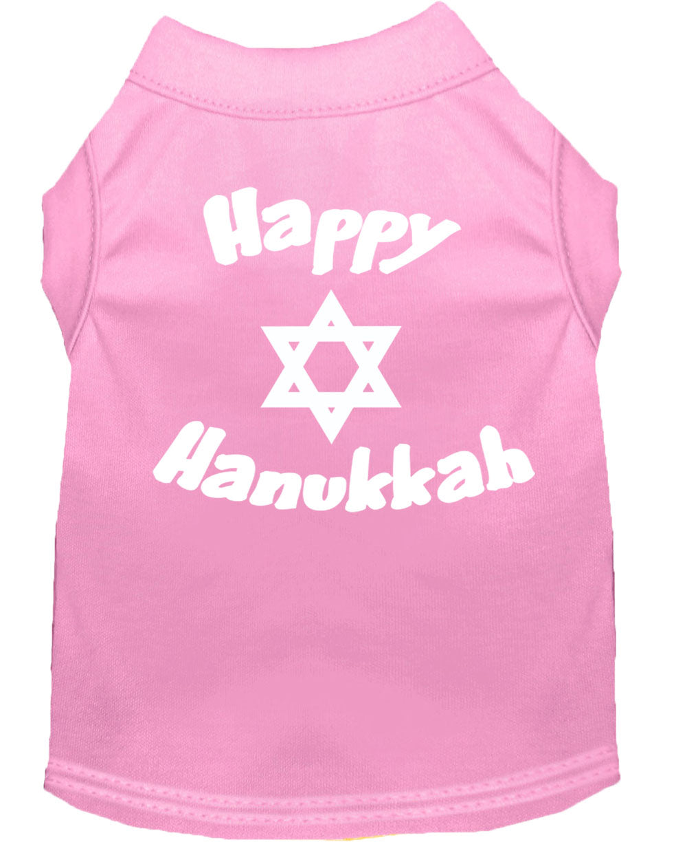 Camiseta para perros y gatos de Hanukkah serigrafiada con la frase "Happy Hanukkah"