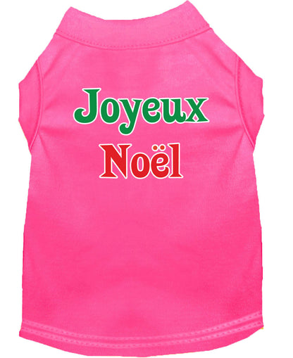 Christmas Screenprinted Dog Shirt, "Joyeux Noel"