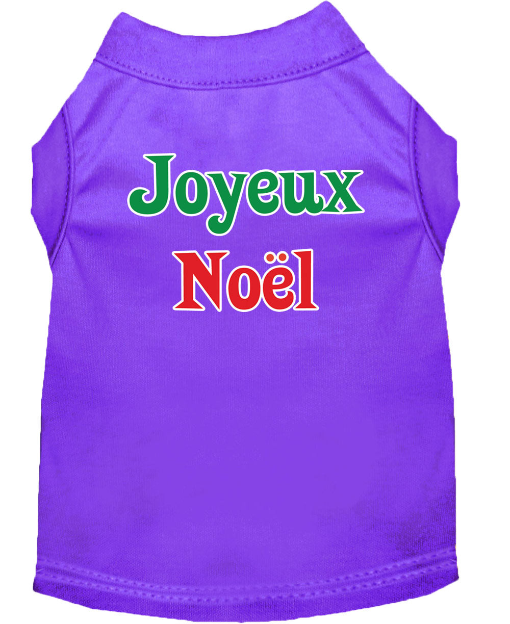 Christmas Screenprinted Dog Shirt, "Joyeux Noel"