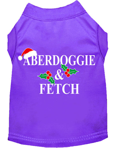 Christmas Screenprinted Dog Shirt, "Aberdoggie & Fetch"