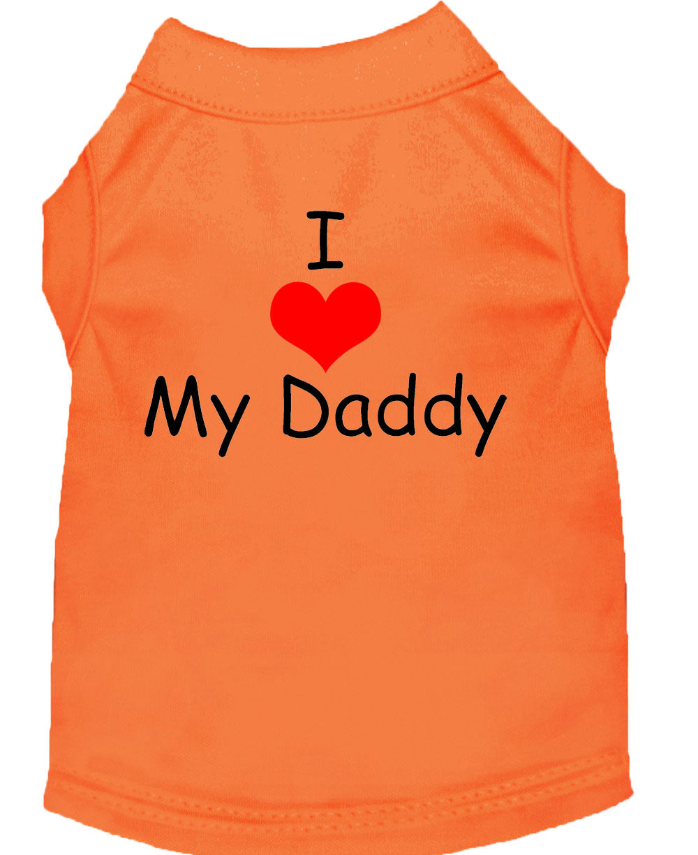 Pet Dog & Cat Shirt Screen Printed, "I Love My Daddy"