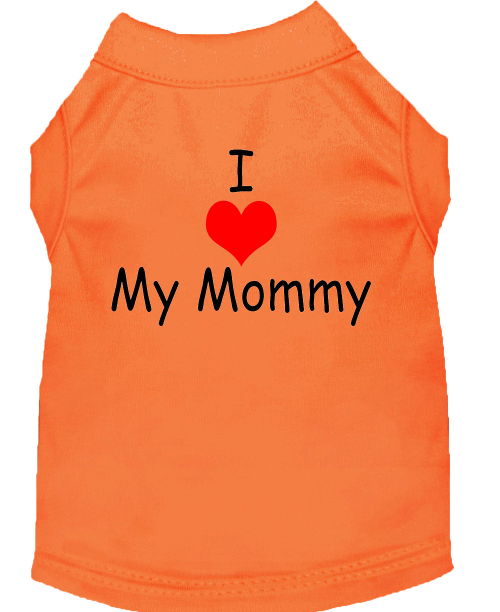 Pet Dog & Cat Shirt Screen Printed, "I Love My Mommy"