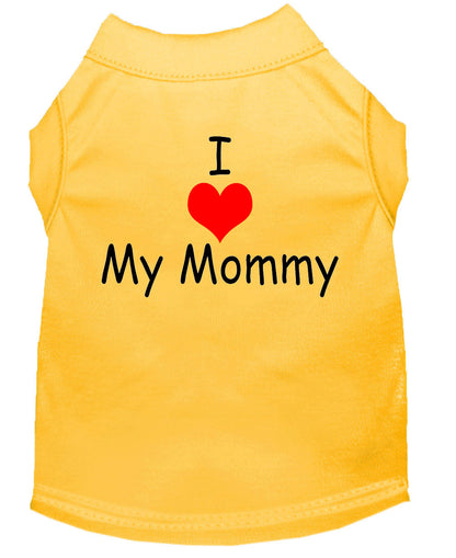 Pet Dog & Cat Shirt Screen Printed, "I Love My Mommy"