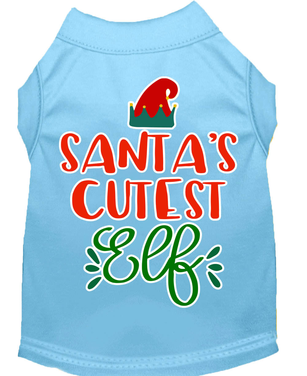 Christmas Pet Dog & Cat Shirt Screen Printed, "Santa's Cutest Elf"