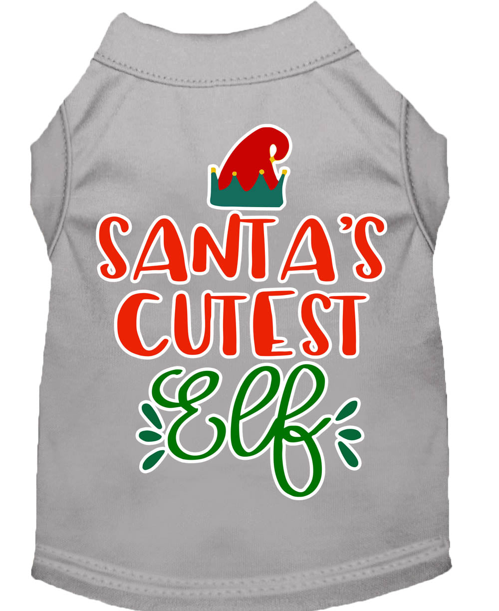 Christmas Pet Dog & Cat Shirt Screen Printed, "Santa's Cutest Elf"