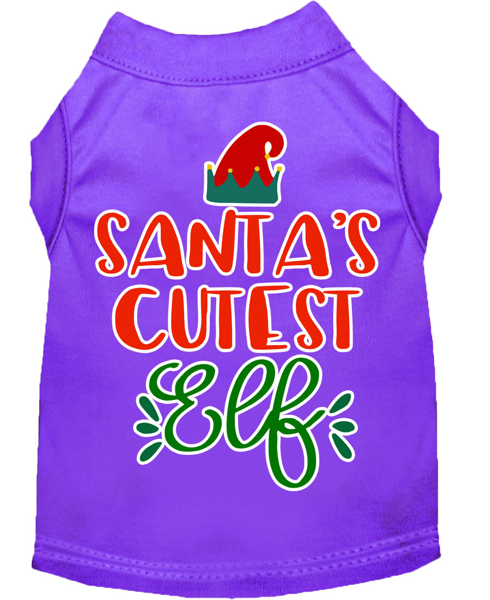 Christmas Pet Dog & Cat Shirt Screen Printed, "Santa's Cutest Elf"