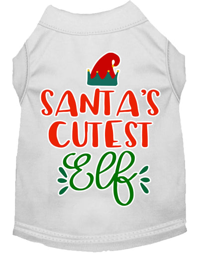 Christmas Pet Dog & Cat Shirt Screen Printed, "Santa's Cutest Elf"