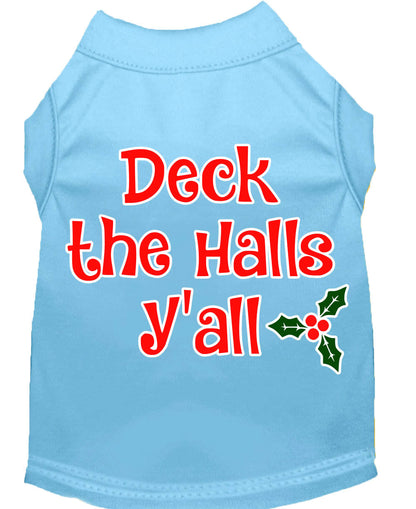 Christmas Pet Dog & Cat Shirt Screen Printed, "Deck The Halls, Y'all"