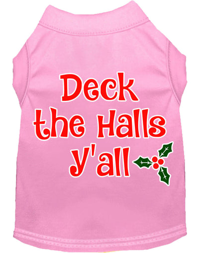 Christmas Pet Dog & Cat Shirt Screen Printed, "Deck The Halls, Y'all"