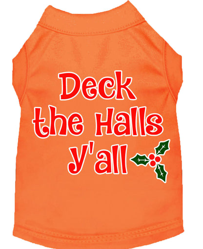 Christmas Pet Dog & Cat Shirt Screen Printed, "Deck The Halls, Y'all"