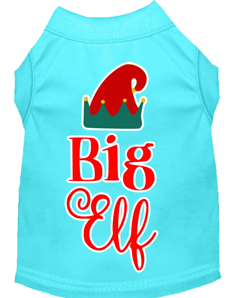 Christmas Pet Dog & Cat Shirt Screen Printed, "Big Elf"