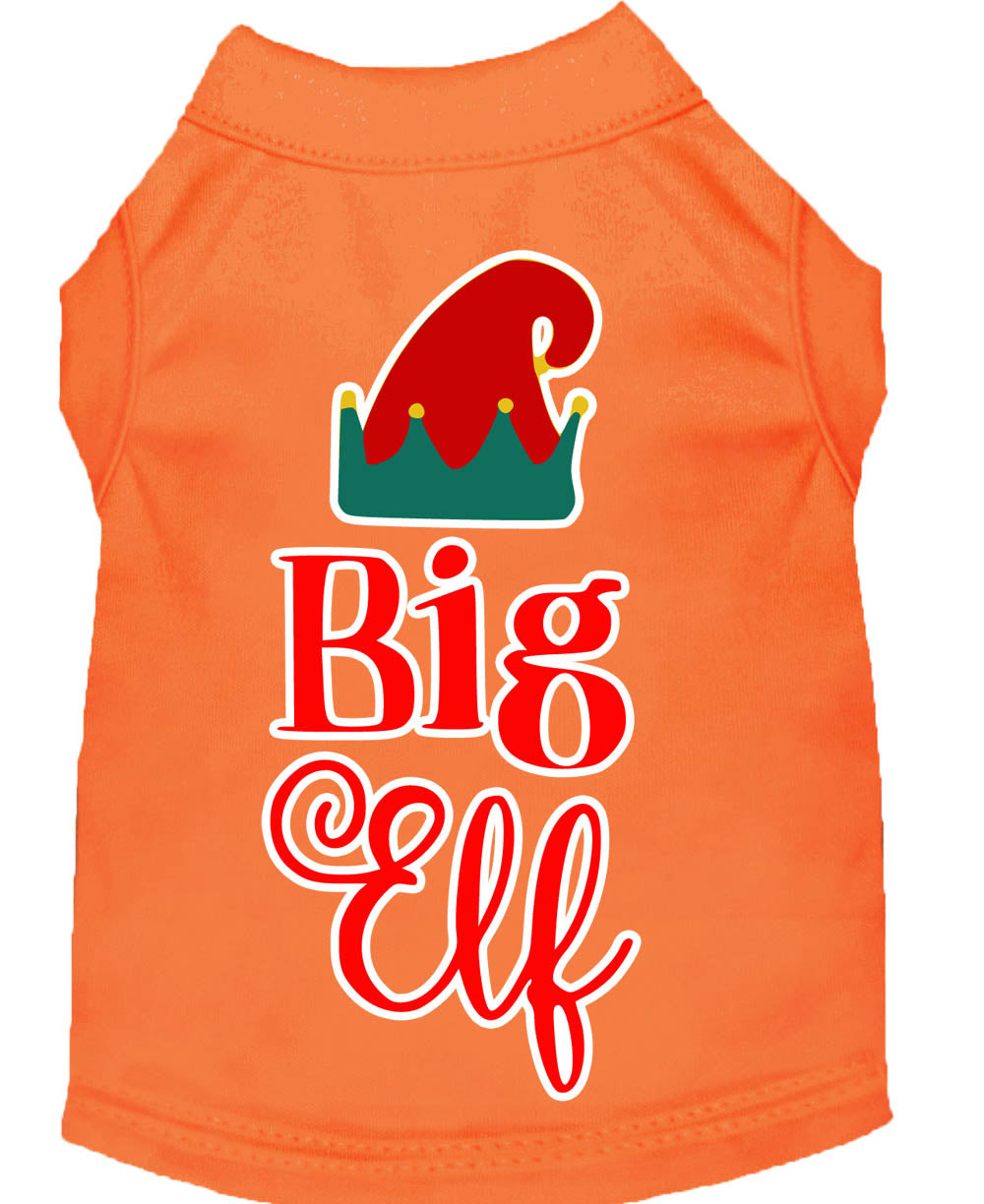 Christmas Pet Dog & Cat Shirt Screen Printed, "Big Elf"