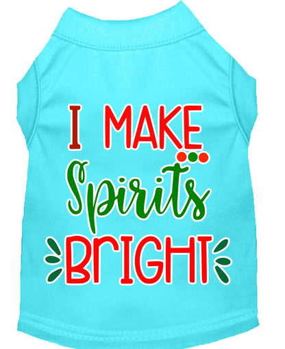 Camiseta navideña para perros y gatos con serigrafía "I Make Spirits Bright"