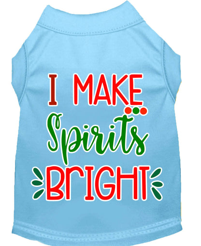 Camiseta navideña para perros y gatos con serigrafía "I Make Spirits Bright"