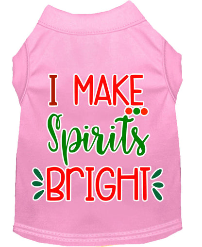 Camiseta navideña para perros y gatos con serigrafía "I Make Spirits Bright"