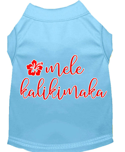 Christmas Pet Dog & Cat Shirt Screen Printed, "Mele Kalikimaka"