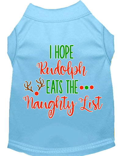 Christmas Pet Dog & Cat Shirt Screen Printed, "I Hope Rudolph Eats The Naughty List"