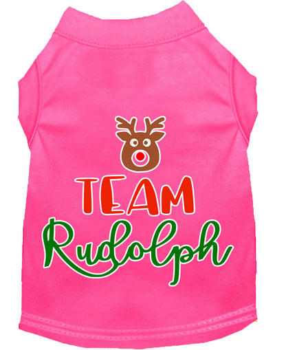 Christmas Pet Dog & Cat Shirt Screen Printed, "Team Rudolph"