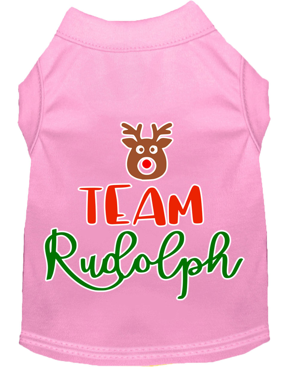 Christmas Pet Dog & Cat Shirt Screen Printed, "Team Rudolph"