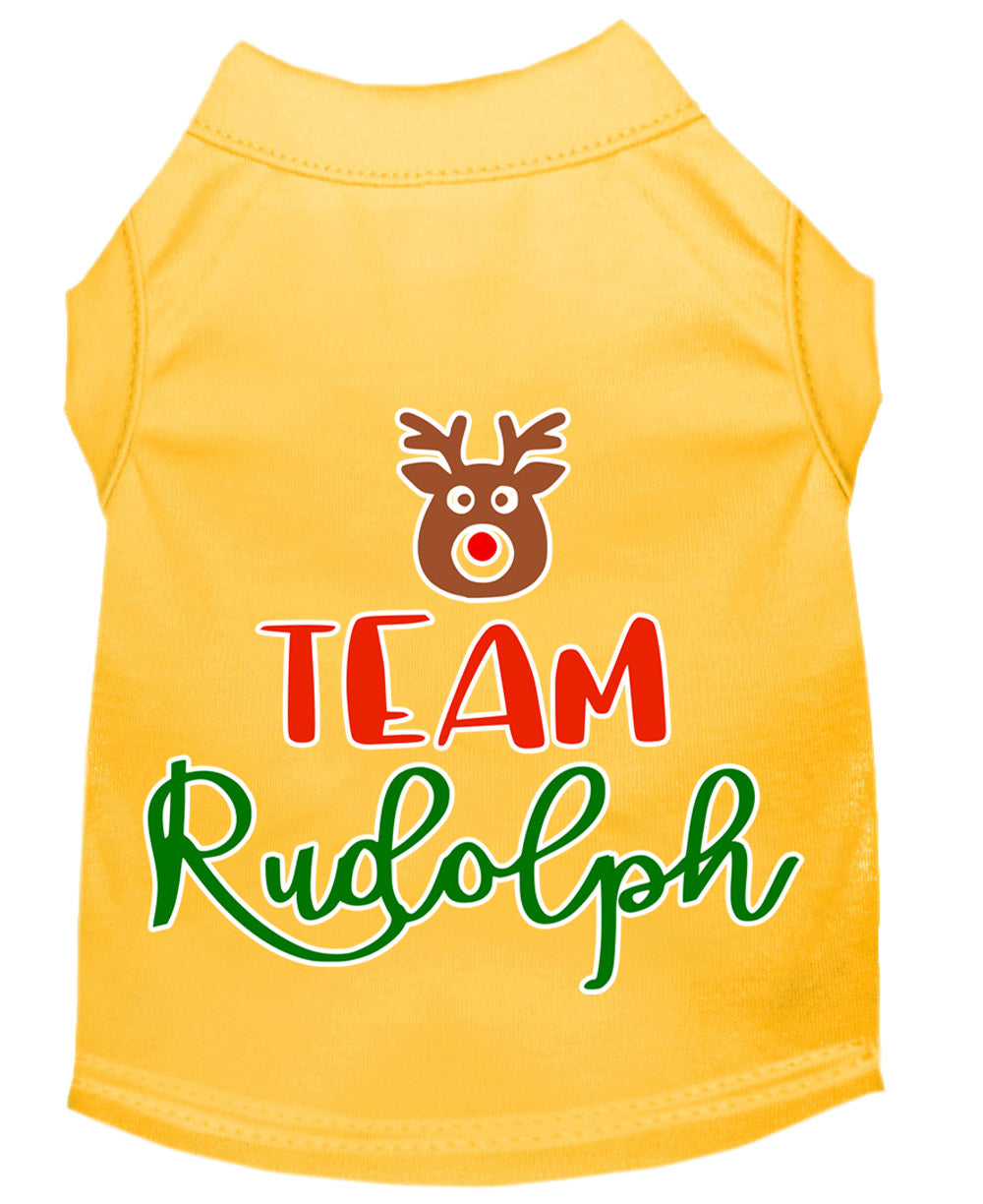 Christmas Pet Dog & Cat Shirt Screen Printed, "Team Rudolph"