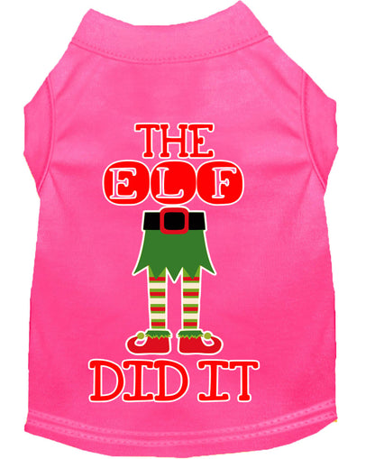 Christmas Pet Dog & Cat Shirt Screen Printed, "The Elf Did It"