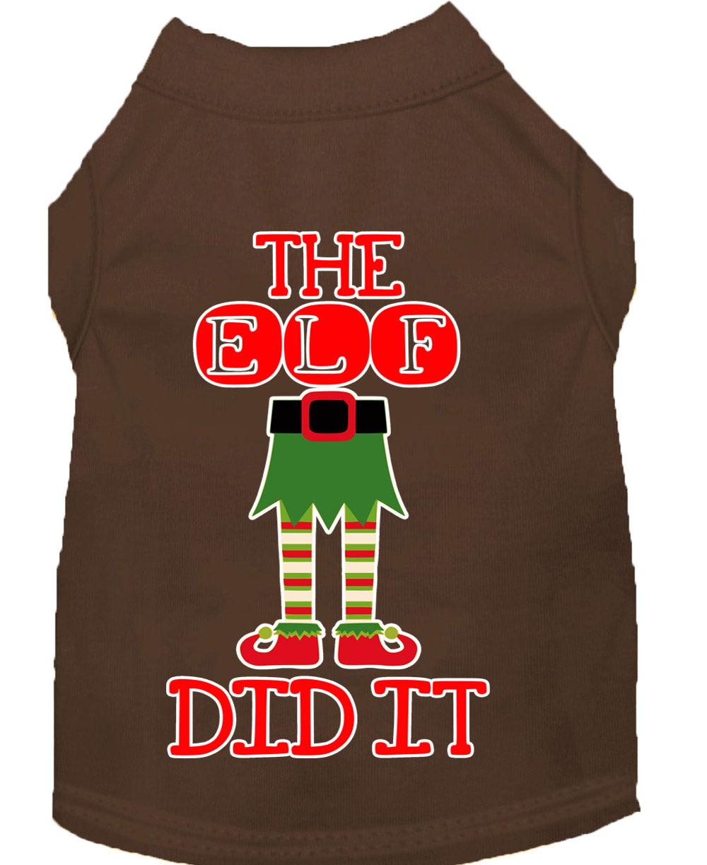 Christmas Pet Dog & Cat Shirt Screen Printed, "The Elf Did It"