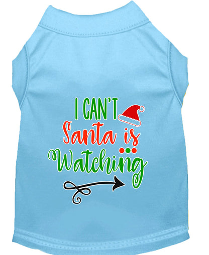 Christmas Pet Dog & Cat Shirt Screen Printed, "I Can't, Santa is Watching"