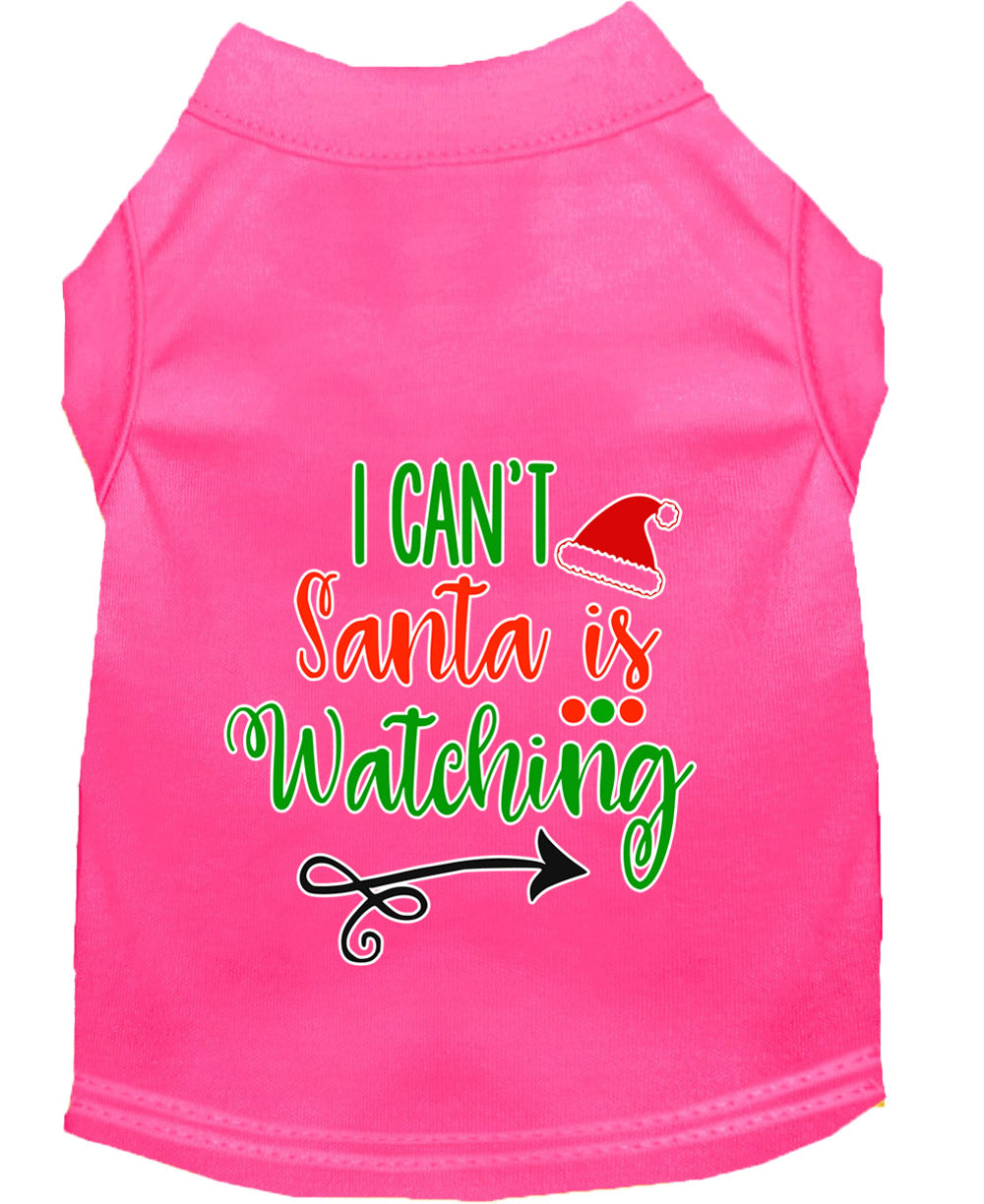 Christmas Pet Dog & Cat Shirt Screen Printed, "I Can't, Santa is Watching"