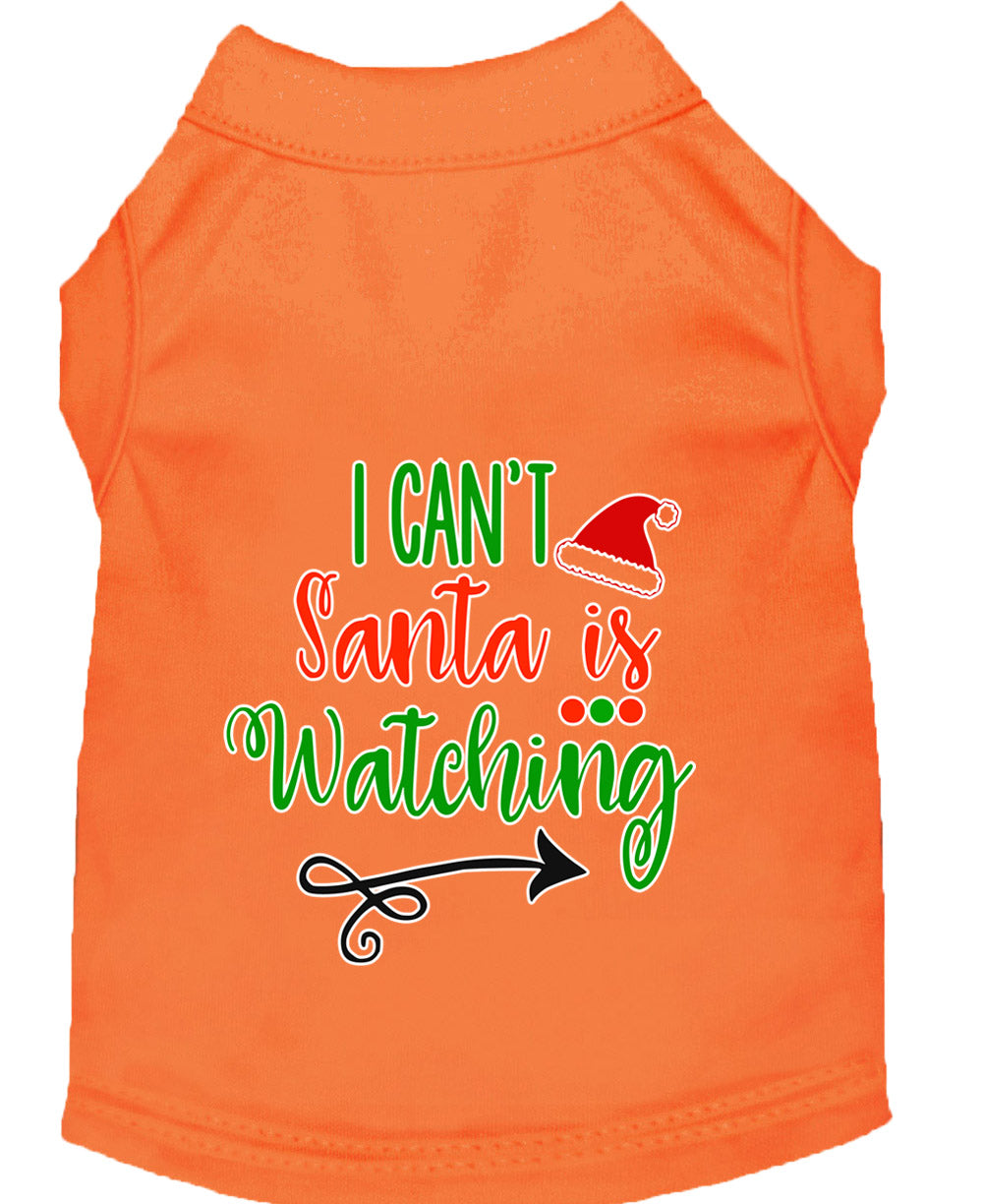 Christmas Pet Dog & Cat Shirt Screen Printed, "I Can't, Santa is Watching"