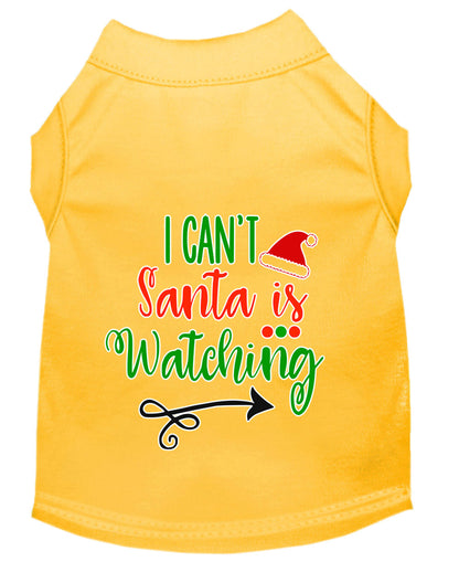 Christmas Pet Dog & Cat Shirt Screen Printed, "I Can't, Santa is Watching"