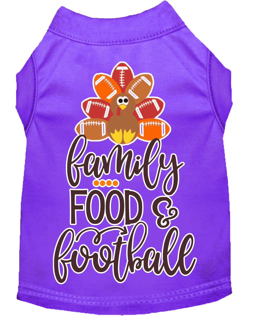 Camiseta para perros y gatos con serigrafía "Familia, comida y fútbol"