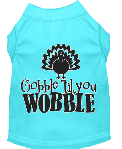 Pet Dog & Cat Shirt Screen Printed, "Gobble Til Ya Wobble"