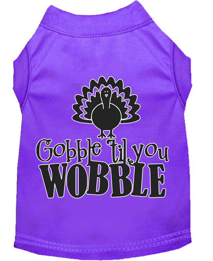 Pet Dog & Cat Shirt Screen Printed, "Gobble Til Ya Wobble"