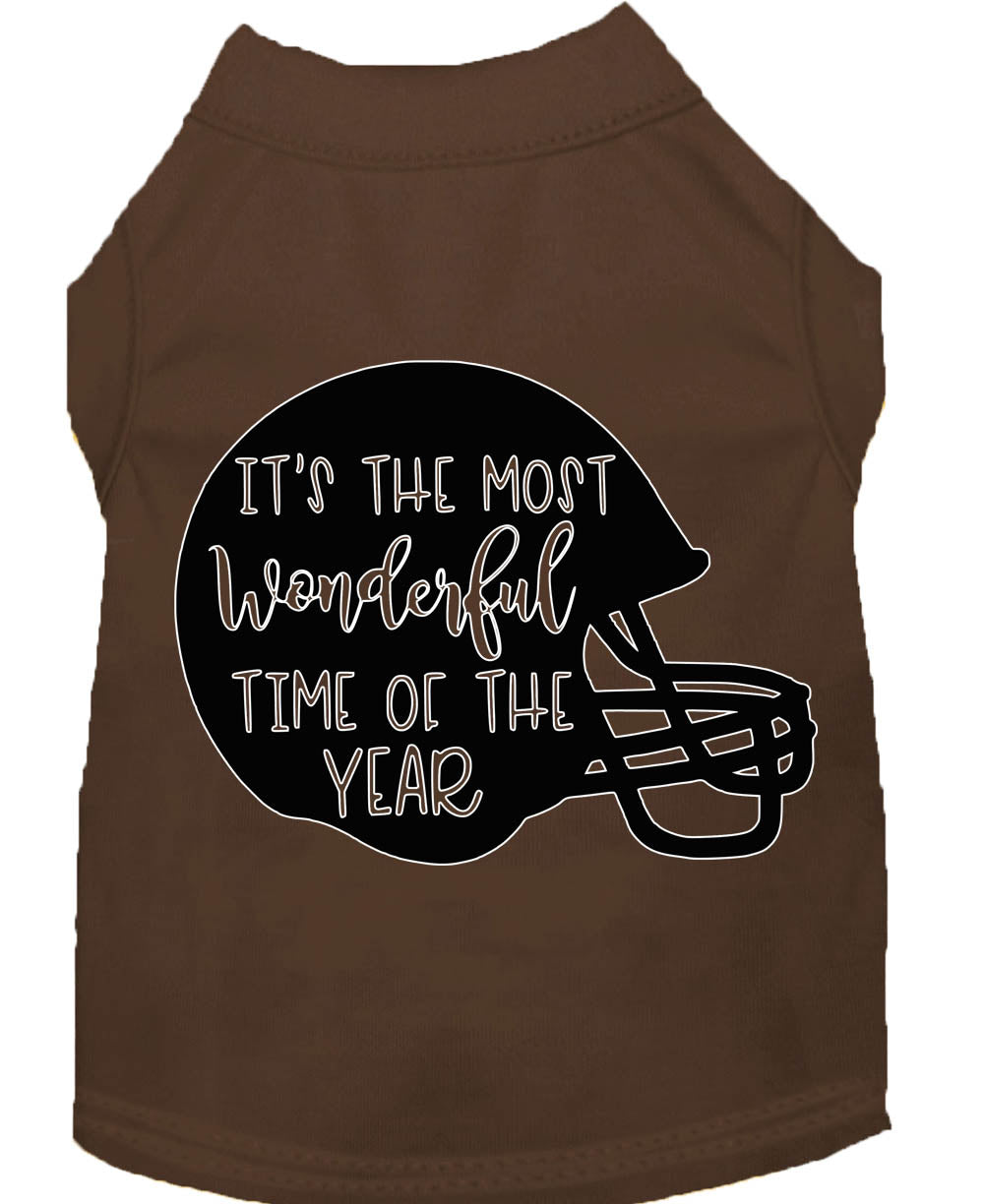 Pet Dog & Cat Shirt Screen Printed, "It's The Most Wonderful Time Of The Year (Football)"