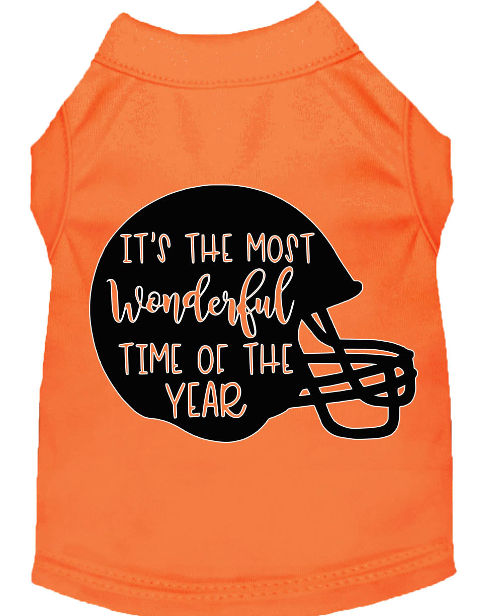 Pet Dog & Cat Shirt Screen Printed, "It's The Most Wonderful Time Of The Year (Football)"