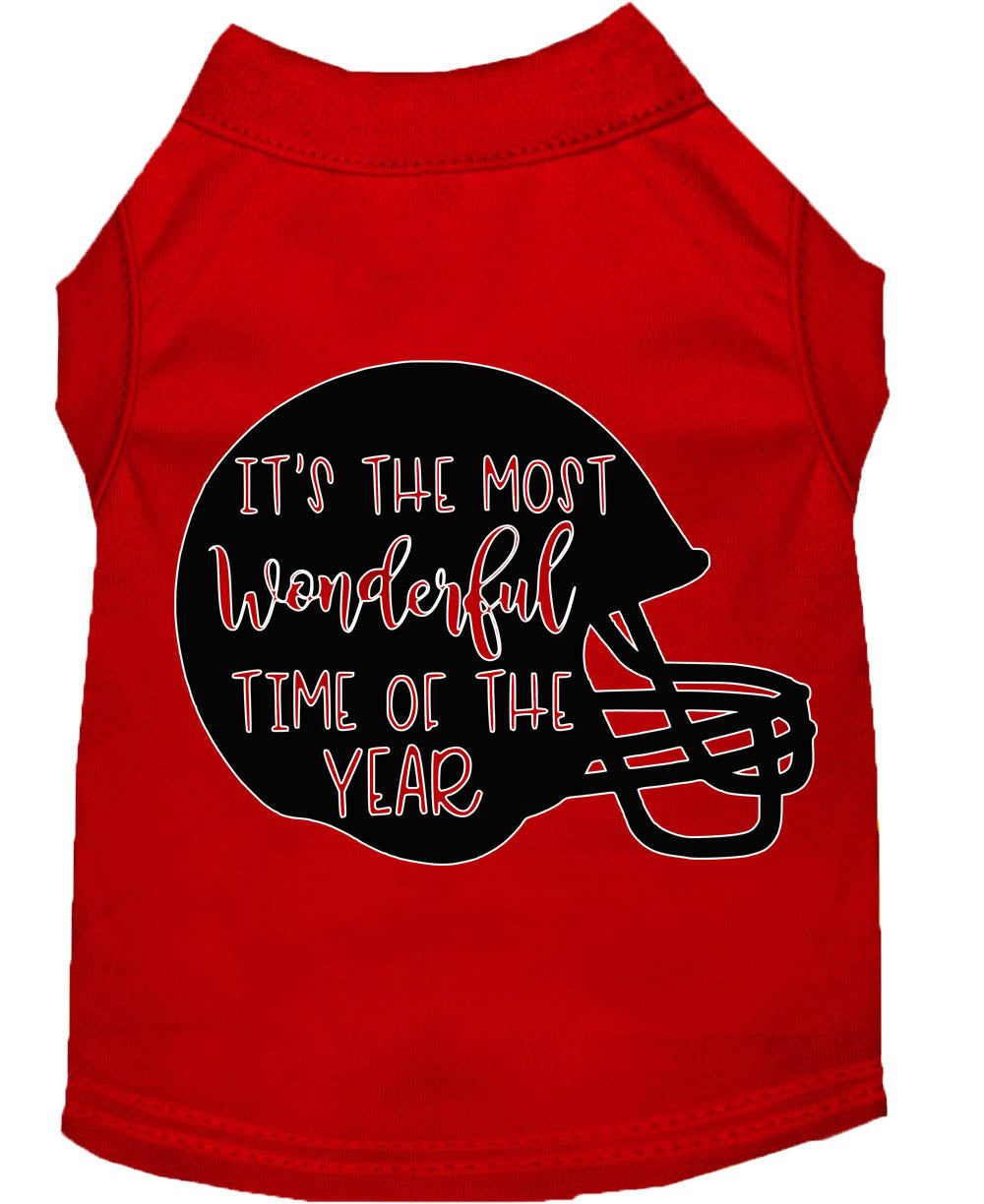 Pet Dog & Cat Shirt Screen Printed, "It's The Most Wonderful Time Of The Year (Football)"