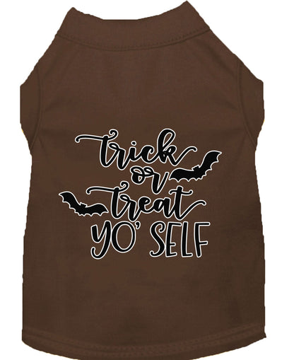 Halloween Pet Dog & Cat Shirt Screen Printed, "Trick Or Treat Yo' Self"