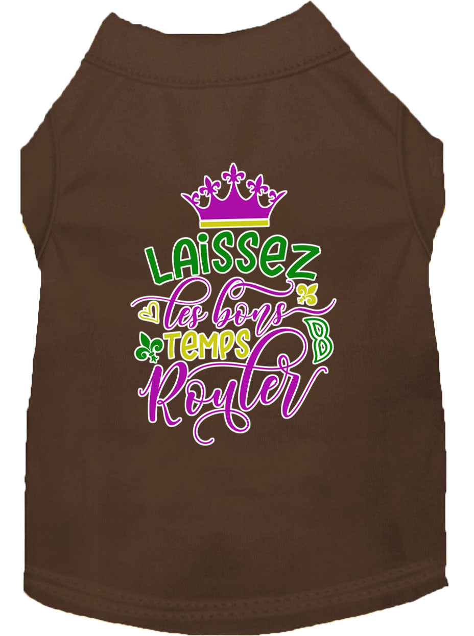 Pet Dog & Cat Shirt Screen Printed, "Laissez Les Bons Temps Rouler"