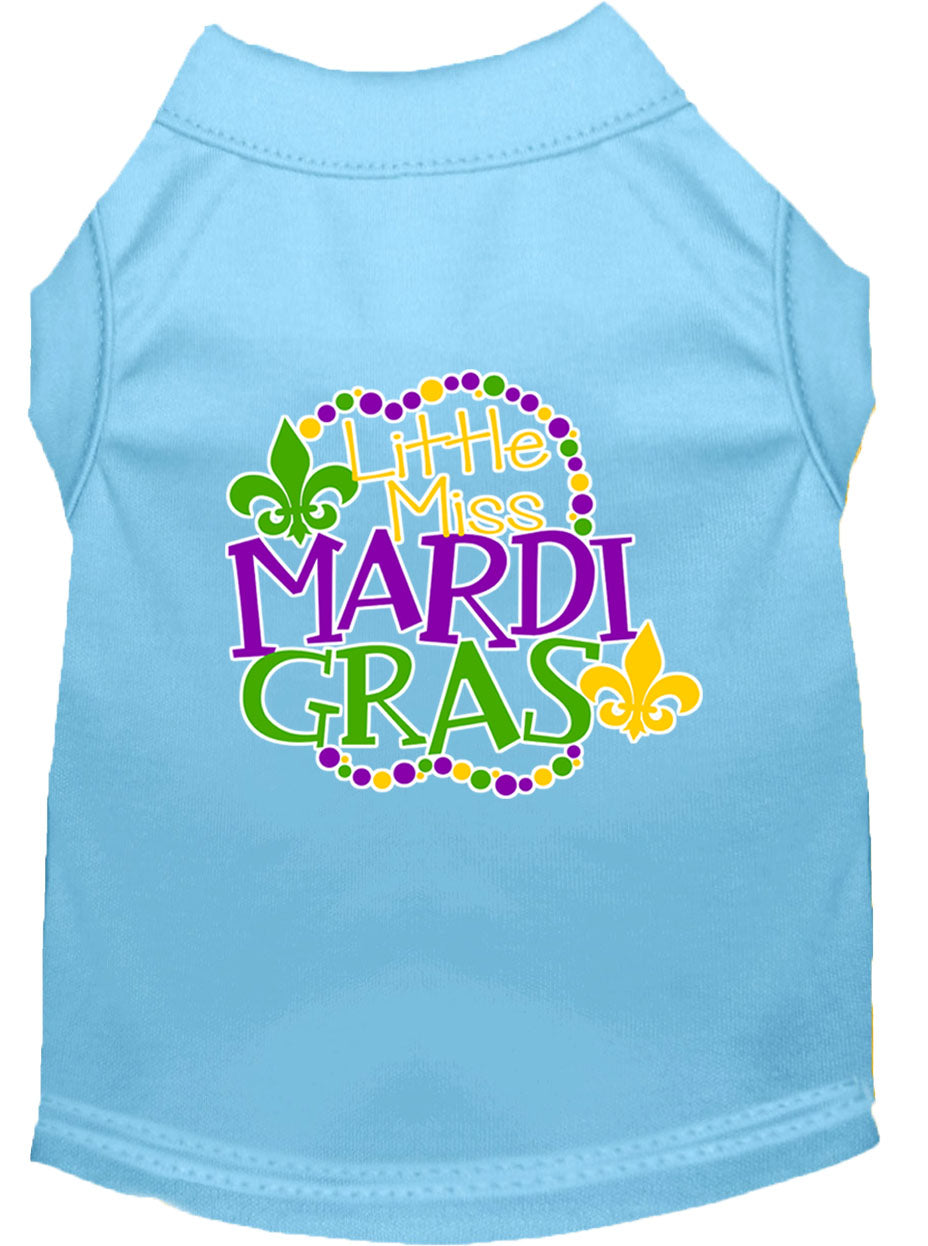 Pet Dog & Cat Shirt Screen Printed, "Little Miss Mardi Gras"