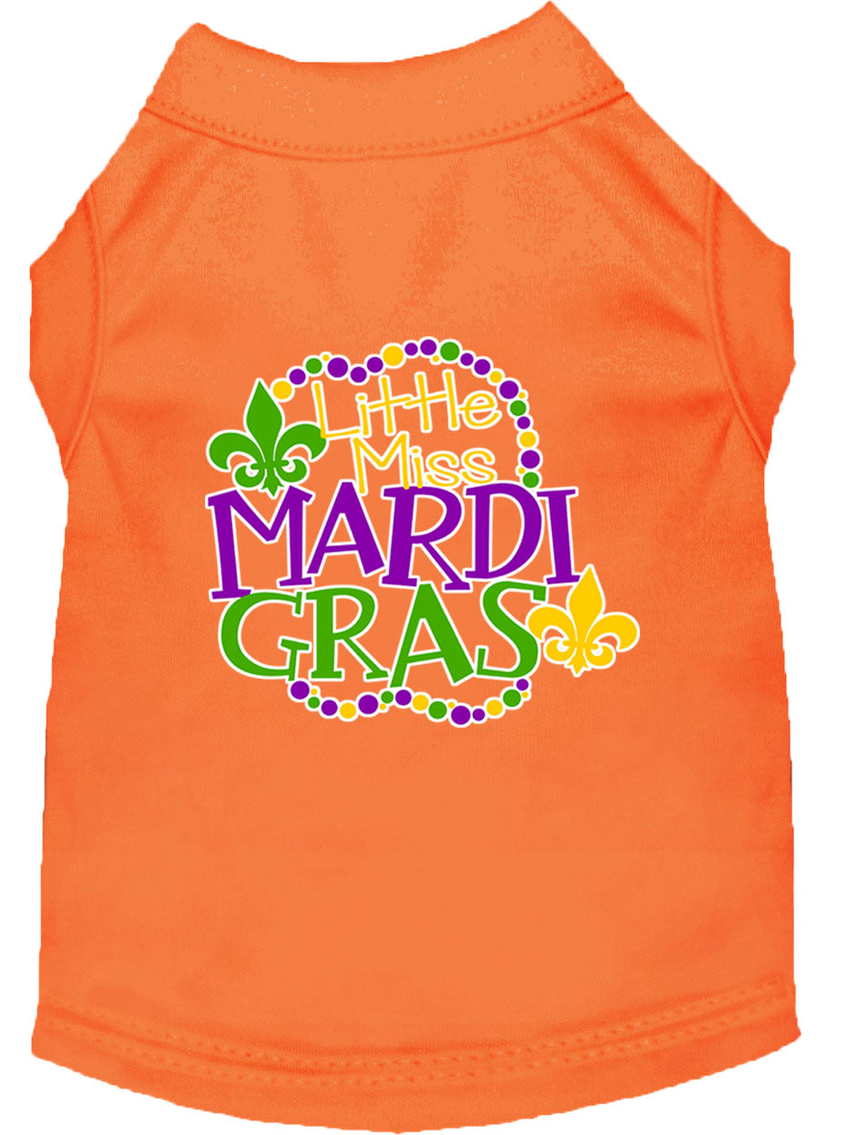 Pet Dog & Cat Shirt Screen Printed, "Little Miss Mardi Gras"