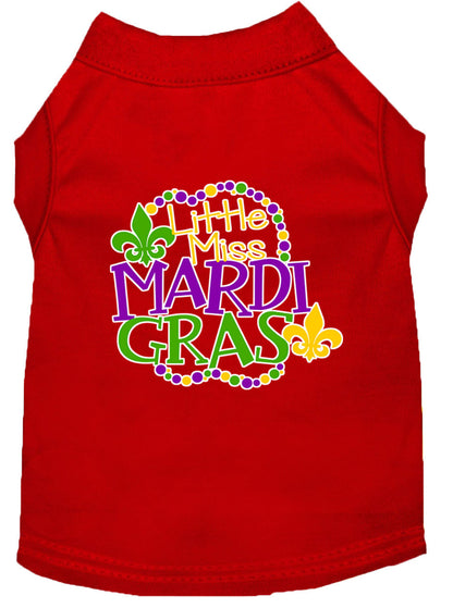 Pet Dog & Cat Shirt Screen Printed, "Little Miss Mardi Gras"