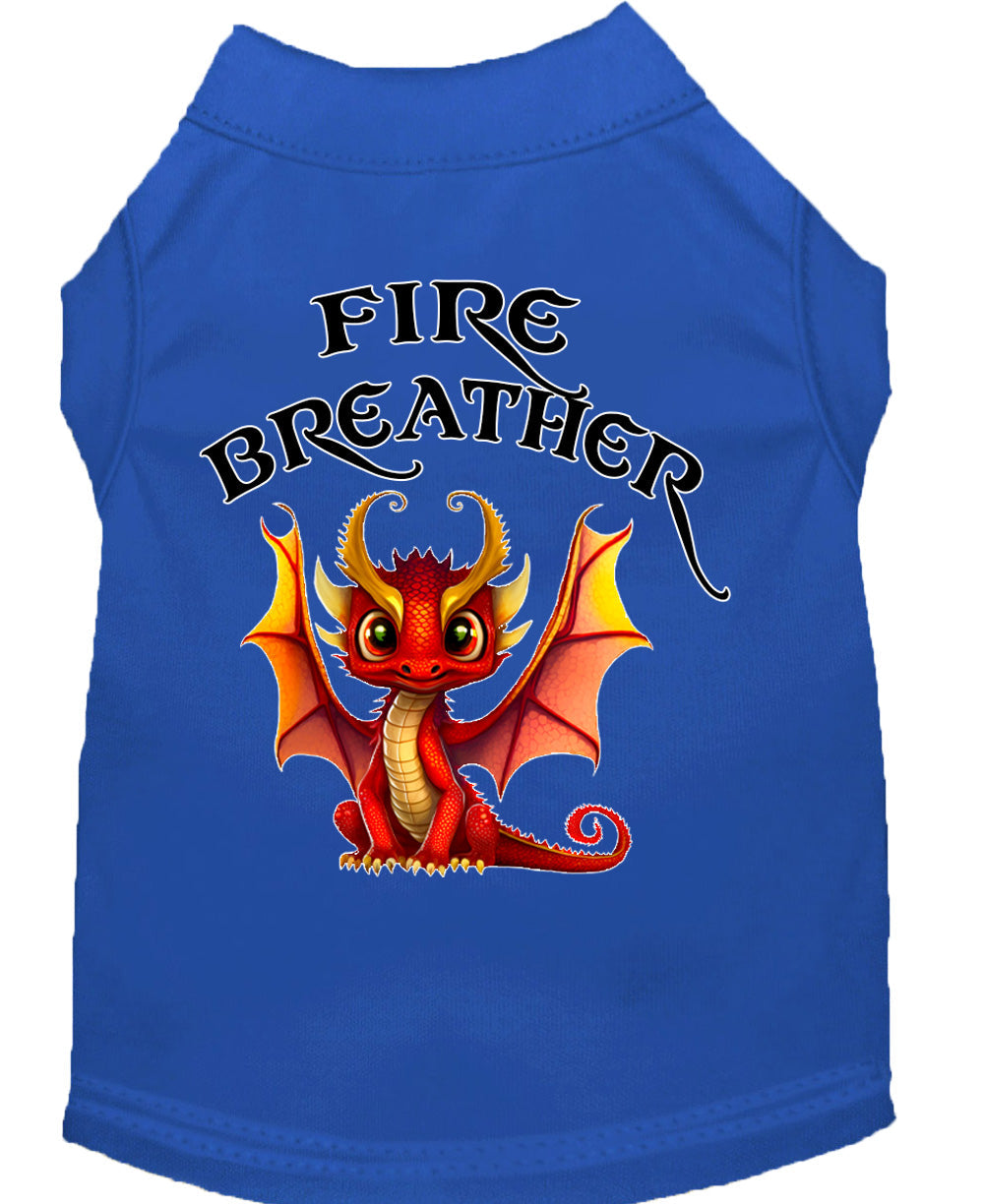 Pet Dog & Cat Shirt Screen Printed, "Fire Breather Dragon"