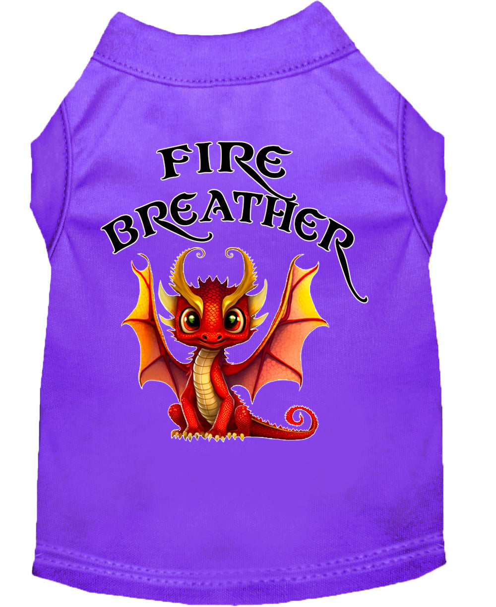 Pet Dog & Cat Shirt Screen Printed, "Fire Breather Dragon"