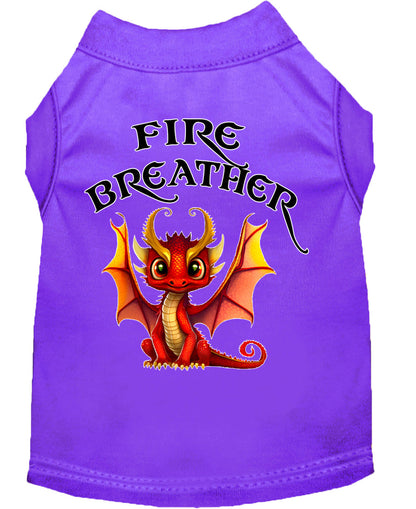 Pet Dog & Cat Shirt Screen Printed, "Fire Breather Dragon"